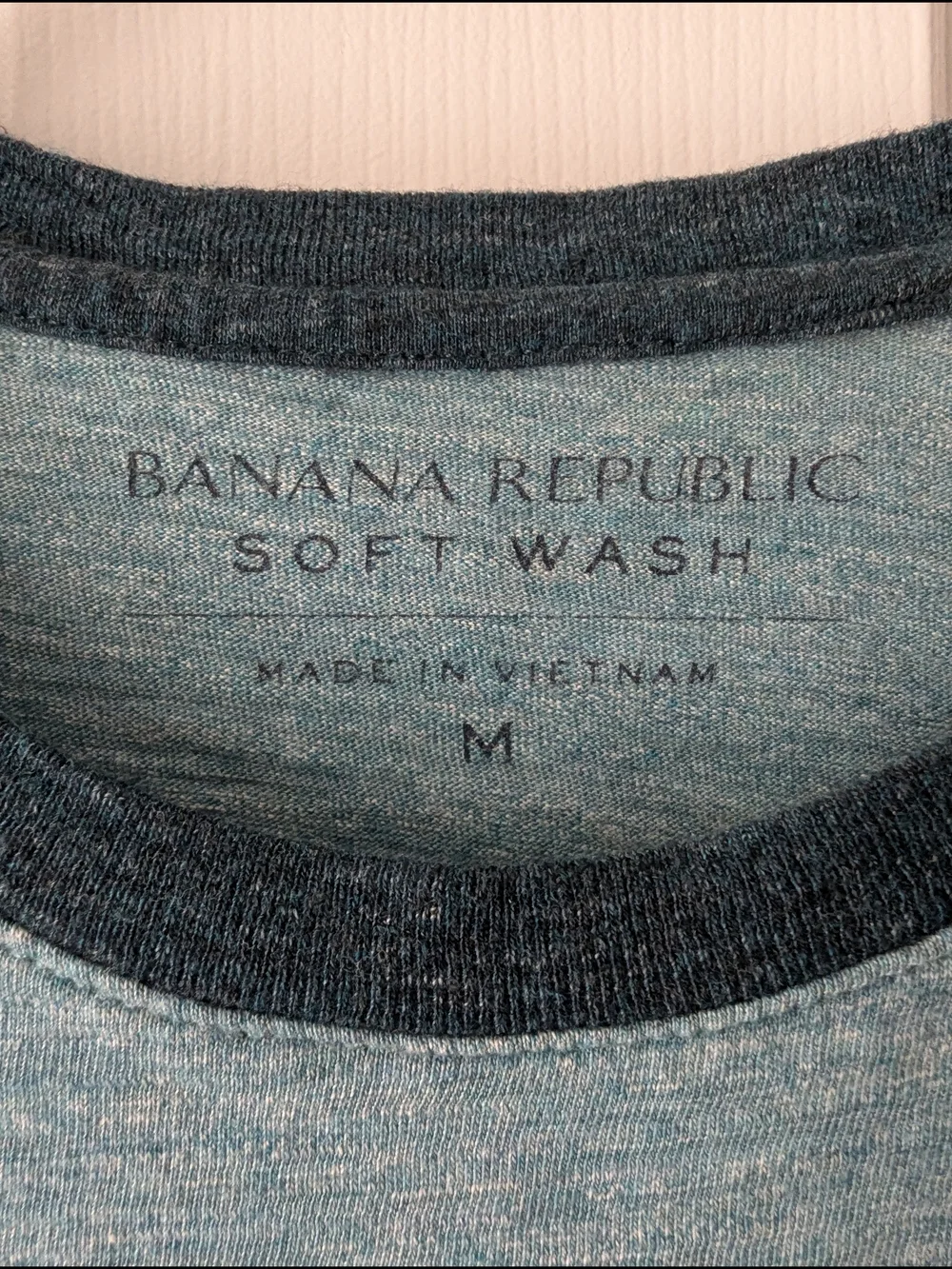 Banana Republic 100% Cotton Two-Tone Blue Raglan Short Sleeve Tee